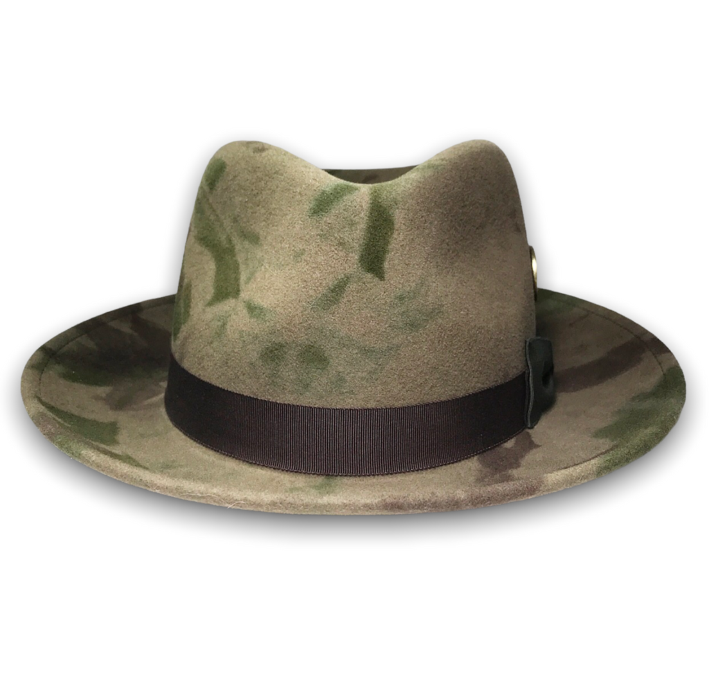 Wool Camouflage Fedora FKHC HELLFIGHTER Camouflage Wide Brim Hat