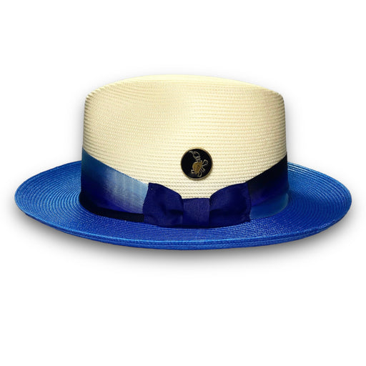 MH1715-Light Blue Panama straw hat for men
